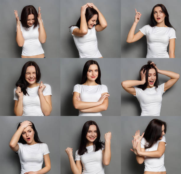 istock Emotions set of young woman at studio background 868515072