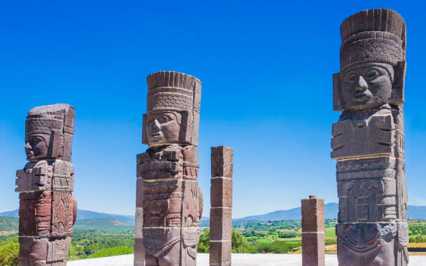 istock Toltec warrior statues on Quetzalcoatl pyramid, Tula archaeological site, Mexico 868515676