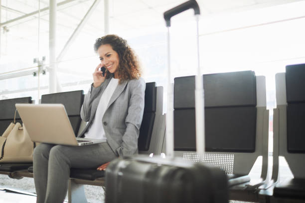 istock Single business woman commuting, on the move. 868515972