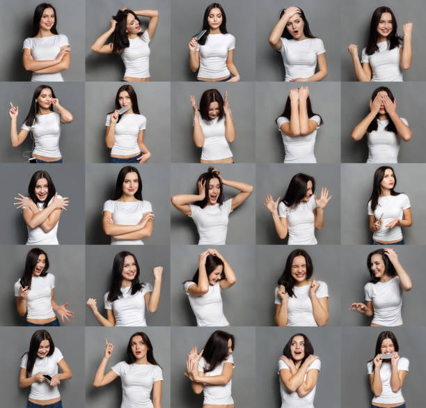 istock Emotions set of young woman at studio background 868518266