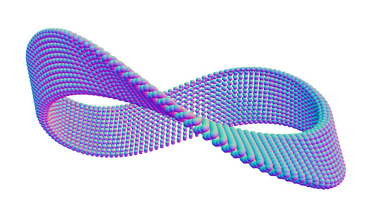 multi colour moebius strip, infinity symbol, isolated on white background