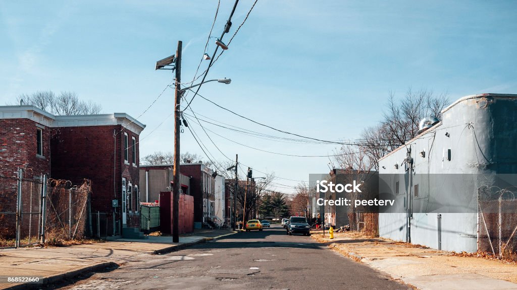Inner city streets - Camden, NJ Inner city streets. Poverty Stock Photo