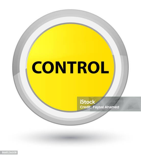 Yellow Control Control Prime Yellow Round Button Stock Illustration - Download Image ...