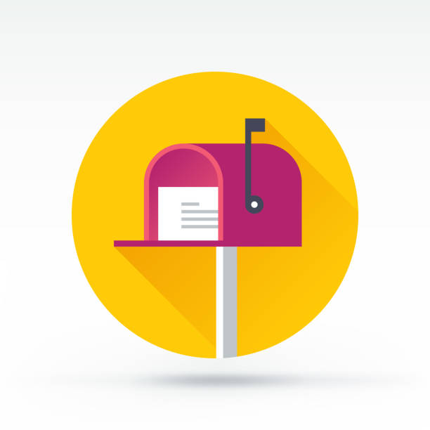 Newsletter Icon Mailbox flat vector icon. mail box stock illustrations