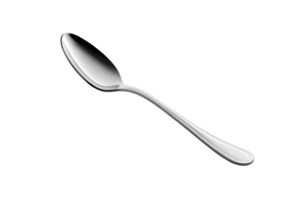 istock Steel spoon isolated on white background 868530830