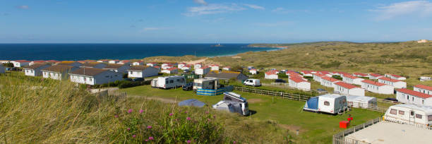 istock St Ives Bay Cornwall with static caravans and camping panoramic view 868536806