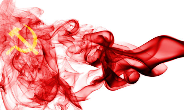 istock Communist national smoke flag 868539730