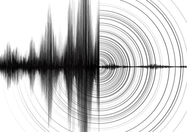 istock Power of Earthquake Wave with Circle Vibration on White paper background,audio wave diagram and Different level concept,design for education and science,Vector Illustration. 868540772