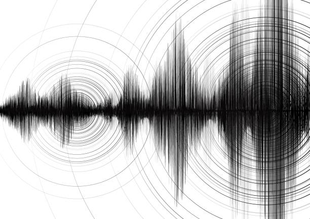 istock Earthquake Wave with Circle Vibration on White paper background,audio wave diagram concept,design for education and science,Vector Illustration. 868540774