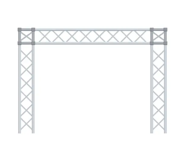 Vector illustration of Truss construction. Isolated on white background. 3D Vector illustration.