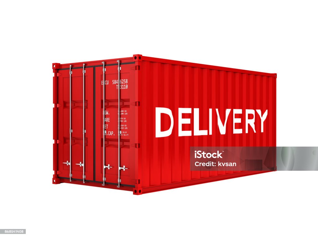 Container Delivery Image Cargo Shipping Container With An Inscription Delivery On White ...