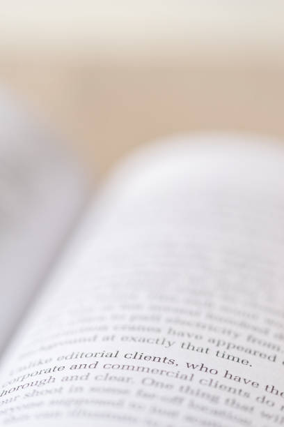 Macro shot of open book. Focus on word "Clients". stock photo