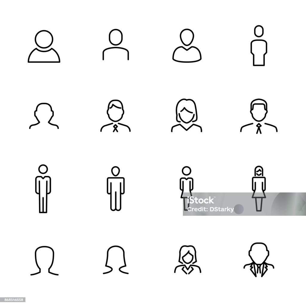 Premium set of user line icons. Premium set of user line icons. Simple pictograms pack. Stroke vector illustration on a white background. Modern outline style icons collection. Icon Symbol stock vector