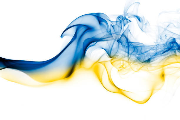 istock Ukraine national smoke flag 868548406