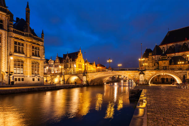 istock Ghent in the night, Belgium 868555842