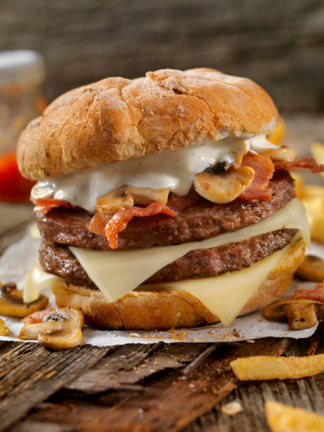 istock Mushroom, Bacon, Swiss Burger with Blue Cheese Dressing 868555888