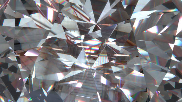 istock Realistic diamond with caustic close up texture, 3D illustration. 868559594