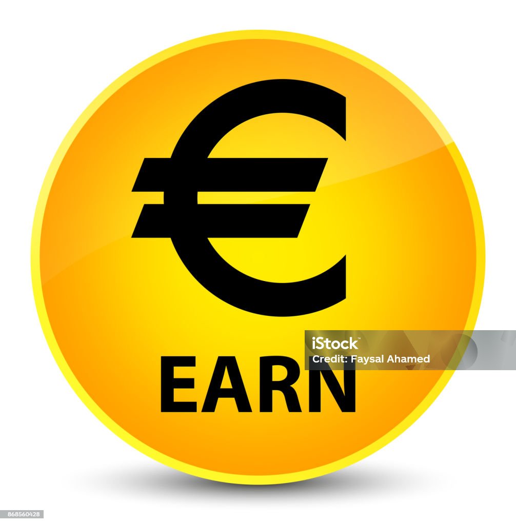 Earn Sign Earn Elegant Yellow Round Button Stock Illustration - Download Image ...