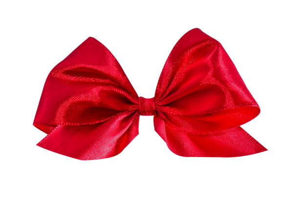 istock Red satin gift bow. Ribbon. Isolated on white. 868564768