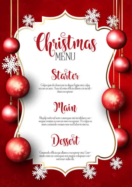 Vector illustration of Christmas menu design background