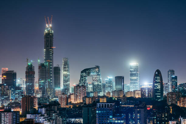 istock Aerial View of Beijing Skyline at Night 868569244