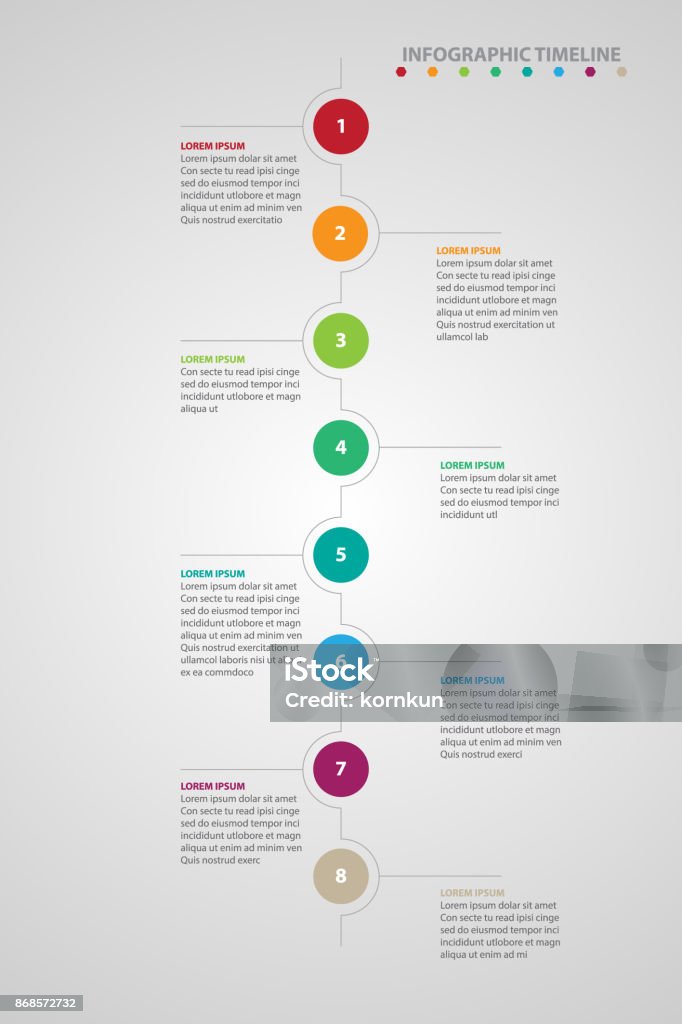 infographic timeline gray background vector Timeline - Visual Aid stock vector