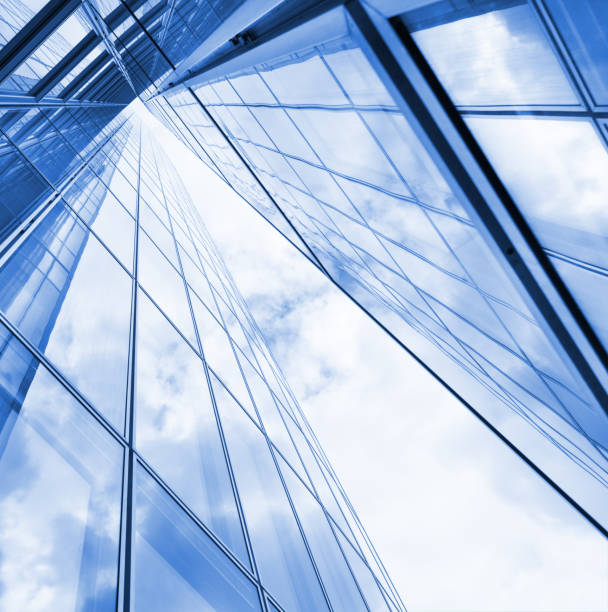 istock Bright future, finance buildings seen from below 868575280