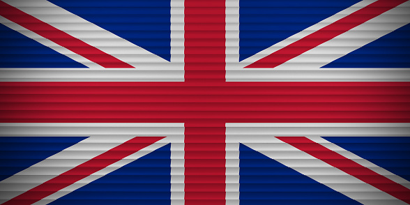 UK flag on corrugated wall