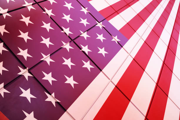 istock American flag on tiled brick wall 868575736