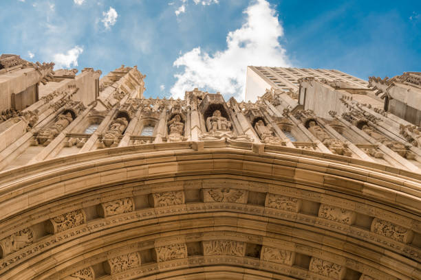 istock Beautiful facade seen from below with gorgeous sky 868579304