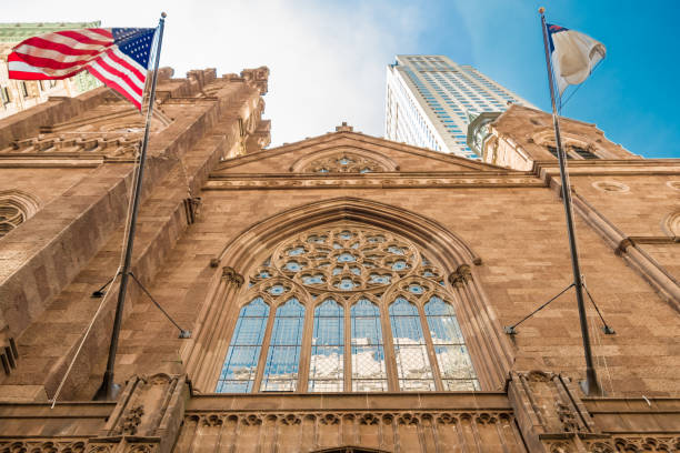 istock Beautiful facade seen from below with gorgeous sky 868579944
