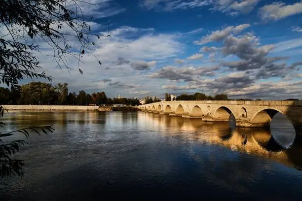 Photo of The Bridge of Meric River  Edirne, Turkey
