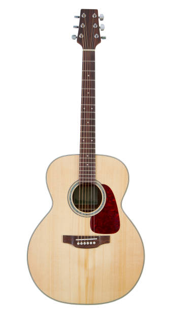 istock Acoustic guitar isolated on white background 868587278