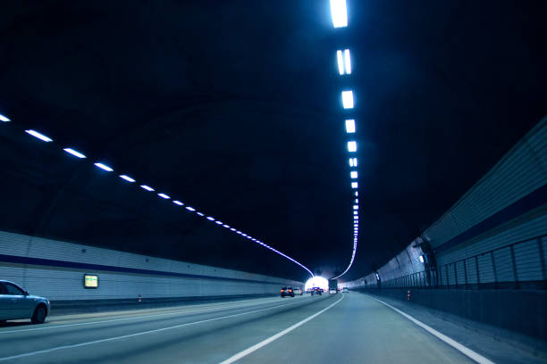 istock Blurry tunnel car traffic motion blur. 868588356