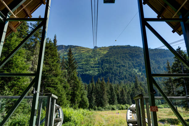 vista hacia anf de alyeska monte en alaska estados unidos de a - girdwood fotografías e imágenes de stock