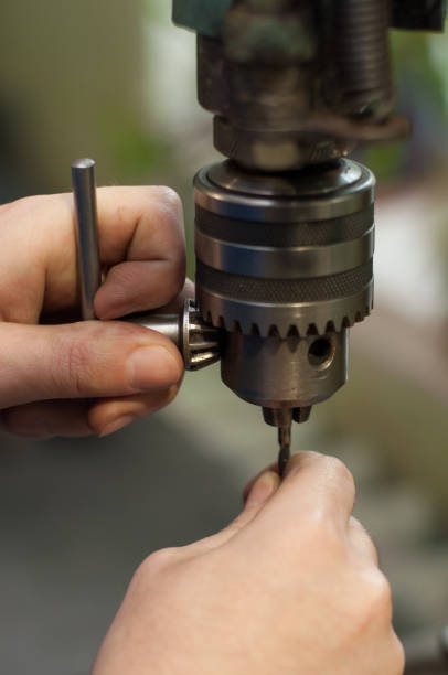 istock Industrial factory press drill with steel 868597068