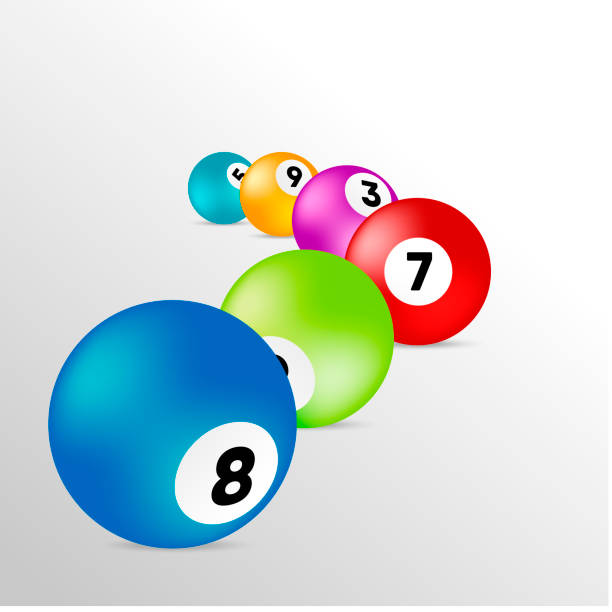 ilustrações de stock, clip art, desenhos animados e ícones de bingo lottery balls numbers background. lottery game balls. lotto winner. - snooker table