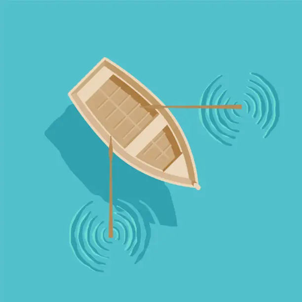 Vector illustration of Fishing boat