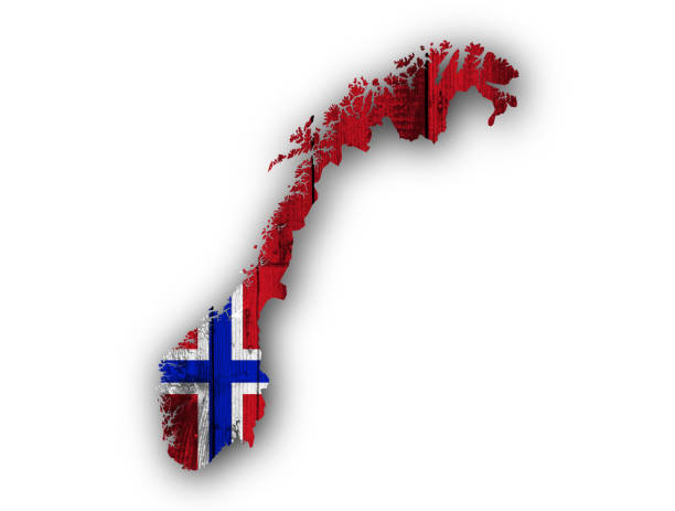 istock Map and flag of Norway on wood 868618610