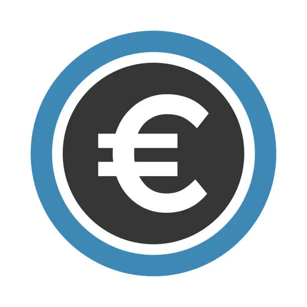 Vector illustration of EURO thin line vector icon