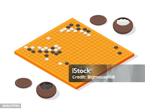 istock Japanese Board Game Go Concept 3d Isometric View. Vector 868629984