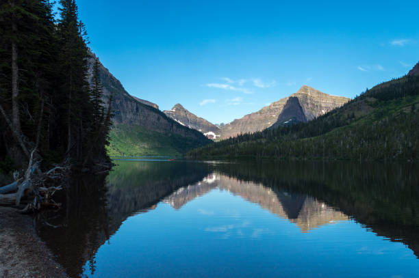Two Medicine Lake in Glacier National Park, Montana stock photo