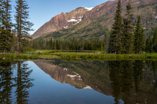 Two Medicine Lake Glacier National Park stock photo