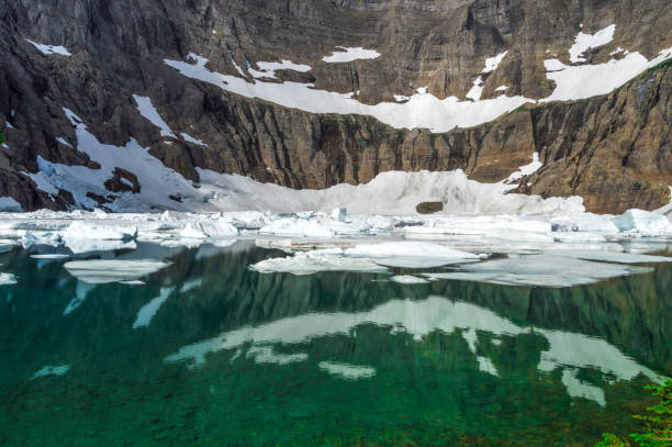 Iceberg lake in the Glacier national park, Montana stock photo