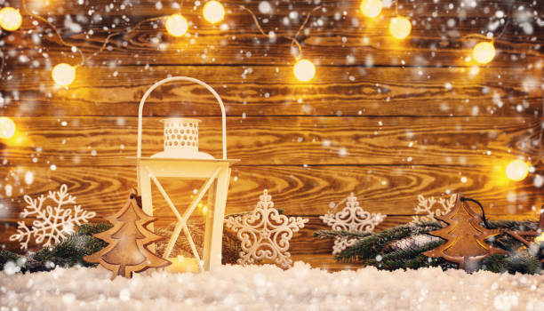 istock Old wooden planks with christmas decoration 868640548