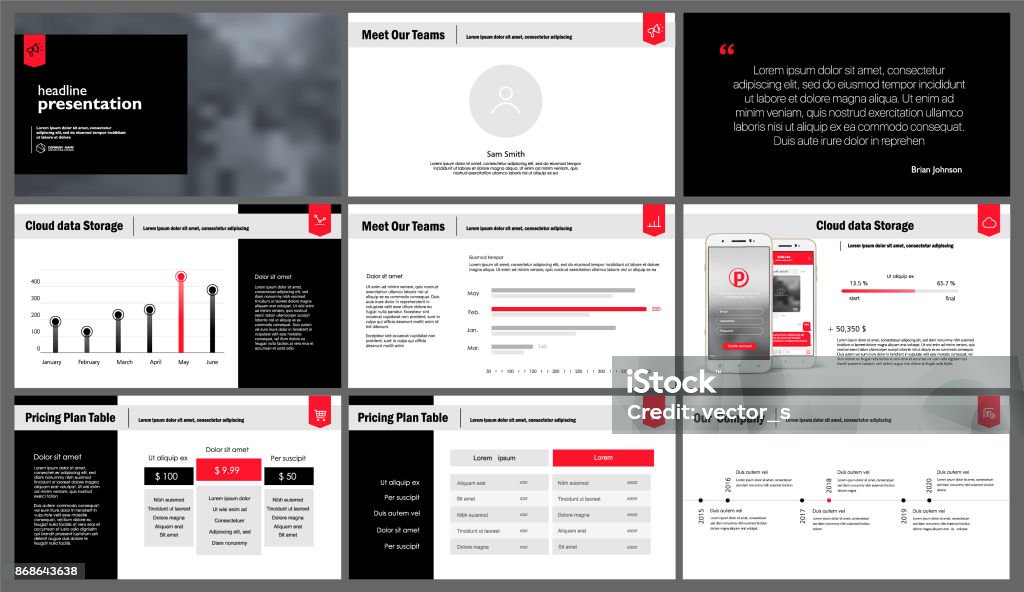 Presentation templates elements on a white background. Presentation templates elements on a white background. Vector infographics. Use in Presentation, flyer and leaflet, corporate report, marketing, advertising, annual report, banner. Printing Plant stock vector