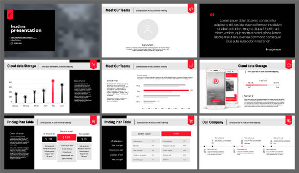 Presentation templates elements on a white background. Presentation templates elements on a white background. Vector infographics. Use in Presentation, flyer and leaflet, corporate report, marketing, advertising, annual report, banner. simple letterhead template stock illustrations