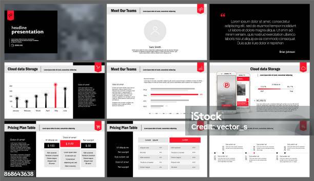 Presentation Templates Elements On A White Background Stock Illustration - Download Image Now