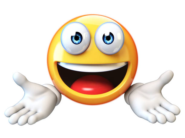 istock Presenting emoji isolated on white background, greeting emoticon 3d rendering 868643710