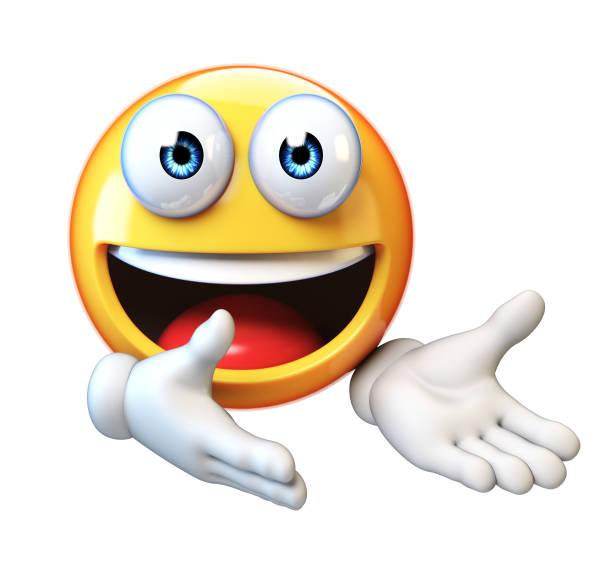 istock Presenting emoji isolated on white background, greeting emoticon 3d rendering 868646898